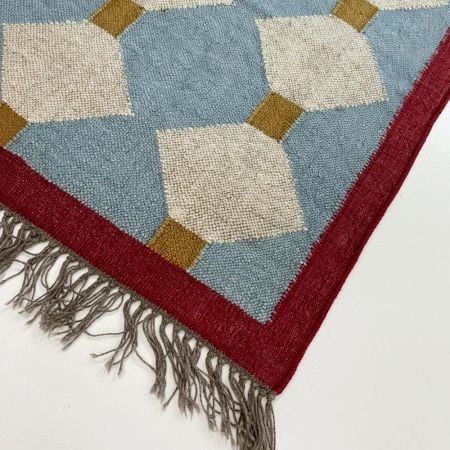 Multicolor Handcrafted Jute Vintage Dhurrie For Living Room